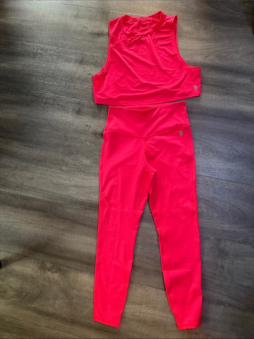 Ellie Hot Pink High-Rise Leggings & Crop Tank Set